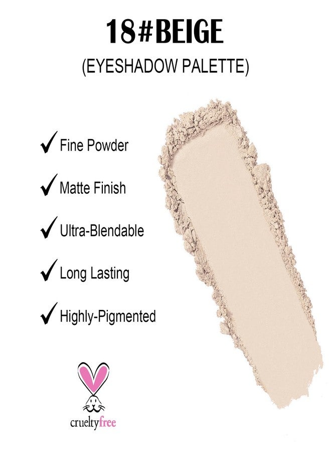 Jutqut Single Beige Matte Eyeshadow Palette, Velvet Eye Shadow Compact Powder Primer Base Makeup, Ultra-Blendable, Fine Smooth Powder, Waterproof, Long-Lasting, 18#Beige - Image 3