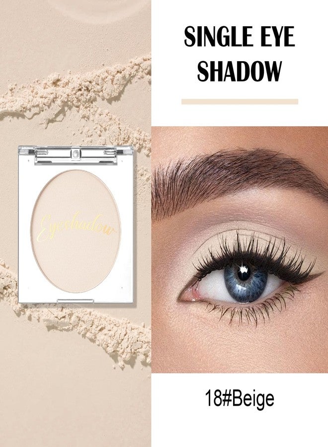 Jutqut Single Beige Matte Eyeshadow Palette, Velvet Eye Shadow Compact Powder Primer Base Makeup, Ultra-Blendable, Fine Smooth Powder, Waterproof, Long-Lasting, 18#Beige - Image 2