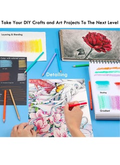H&B 72-Piece Premium Colored Pencils for Adult Coloring Book,Zipper Slot Pencil Case,with Sharpener,Soft Core,for Artists Beginners Kids Oil Pencil Set Multicolour  - Image 3