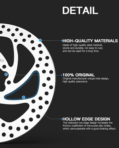 stio 2PCS 160mm Scooter Brake Disc Rotor Pad 6 Holes Rounded compatible with KAABO Wolf Warrior 11+,Wolf Warrior 11 PRO+,Wolf Warrior GT Pro,Wolf King+,Wolf King GT Pro,Wolf King GT/GTR Brake Parts - Image 2