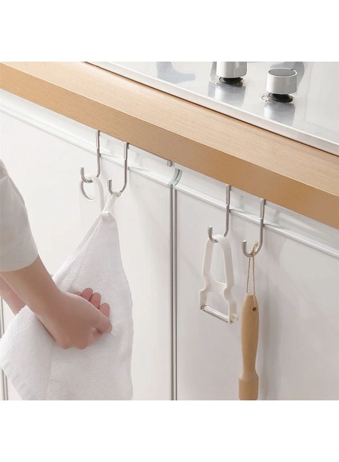 Black Stainless Steel S Hook Double Hanger for Kitchen Bathroom Cabinet Door Towel Storage - Image 3