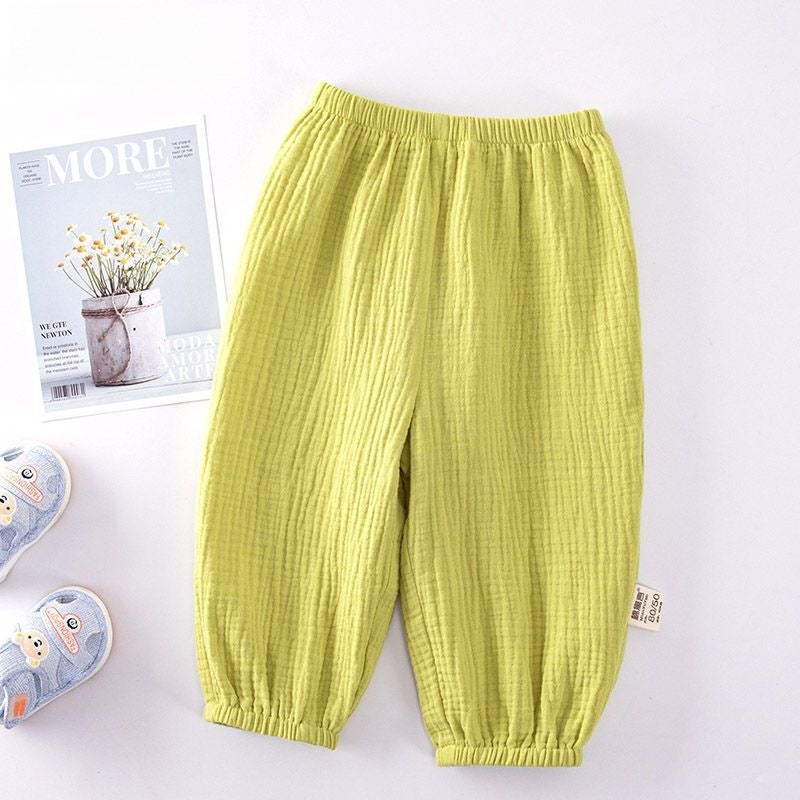 Baby Pure Cotton Gauze Anti-Mosquito Pants Summer Thin Pants Baby Jogger Pants Unisex Children''s Loose Lantern Pants - Image 4