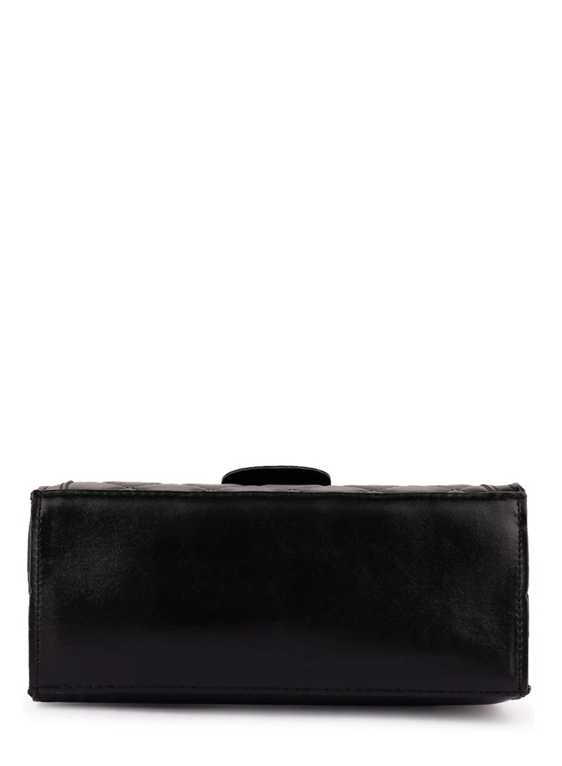 London Rag Black Quilted Statement Sling Bag
