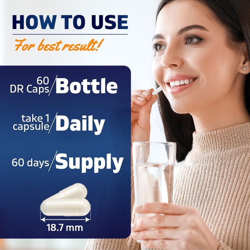Vitamatic Lactobacillus Plantarum  20 Billion per DR Capsule  60 Count  Digestive Support  Made with Prebiotic Inulin Fiber - Image 3