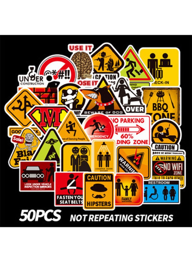Loquat 100-Piece Warning Signs Graffiti Stickers - Image 2