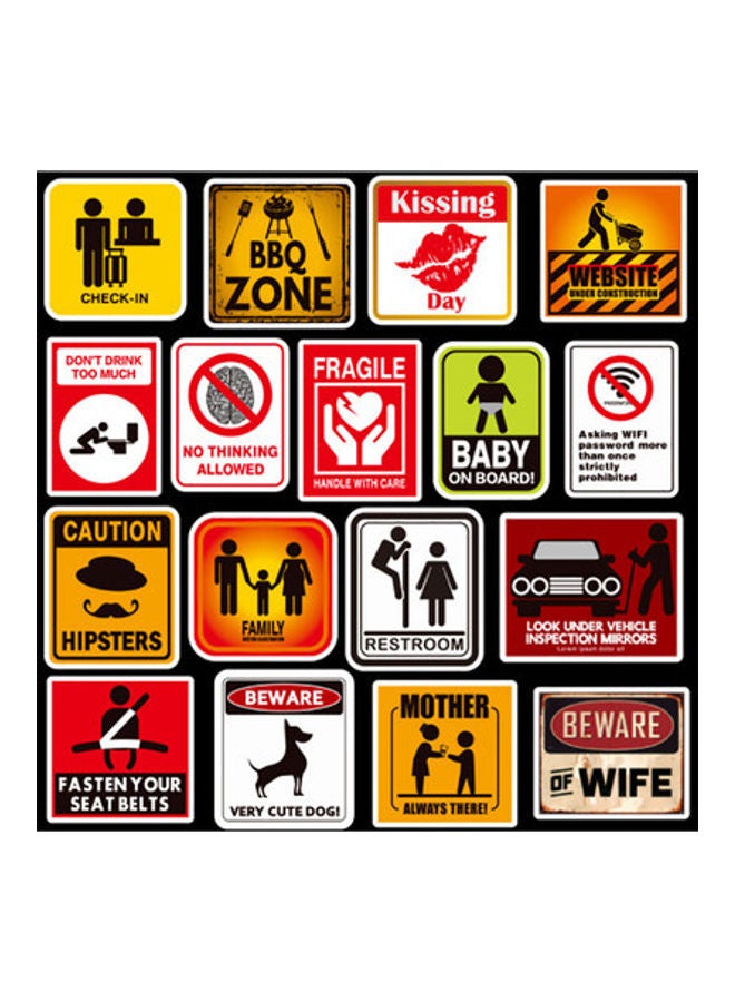 Loquat 100-Piece Warning Signs Graffiti Stickers - Image 3