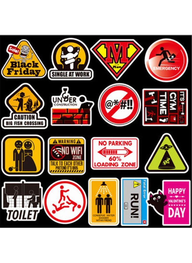Loquat 100-Piece Warning Signs Graffiti Stickers - Image 4