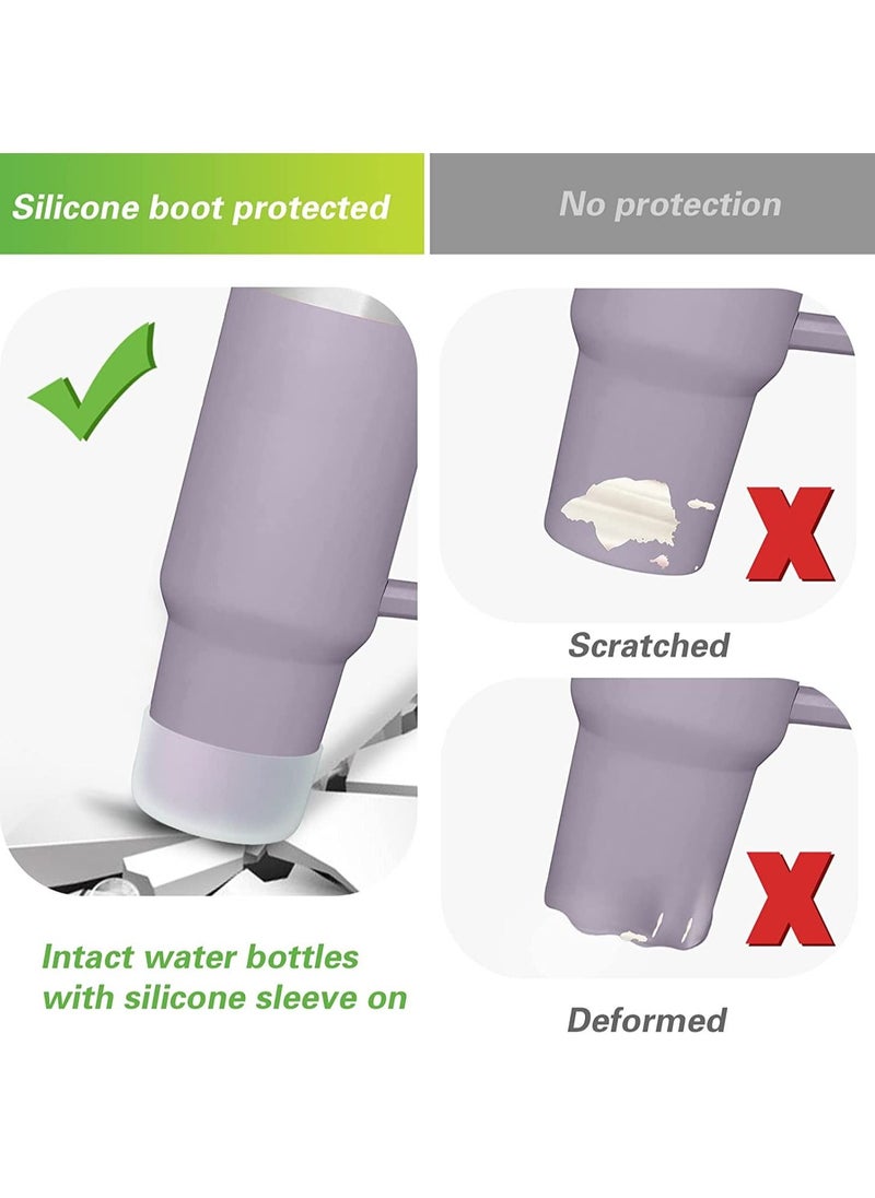 Generic - 2Pcs Silicone Boot for Stanley 40 oz Quencher Tumbler with Handle & Stanley IceFlow 20oz 30oz Protective Water Bottle Bottom Sleeve Cover Stanley Cup Accessories - Image 1