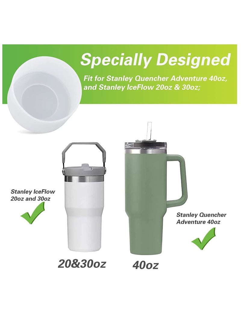 Generic - 2Pcs Silicone Boot for Stanley 40 oz Quencher Tumbler with Handle & Stanley IceFlow 20oz 30oz Protective Water Bottle Bottom Sleeve Cover Stanley Cup Accessories - Image 1