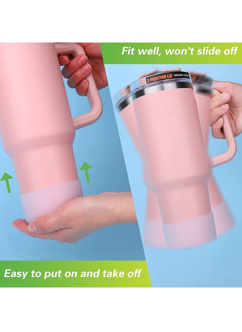 Generic - 2Pcs Silicone Boot for Stanley 40 oz Quencher Tumbler with Handle & Stanley IceFlow 20oz 30oz Protective Water Bottle Bottom Sleeve Cover Stanley Cup Accessories - Image 1