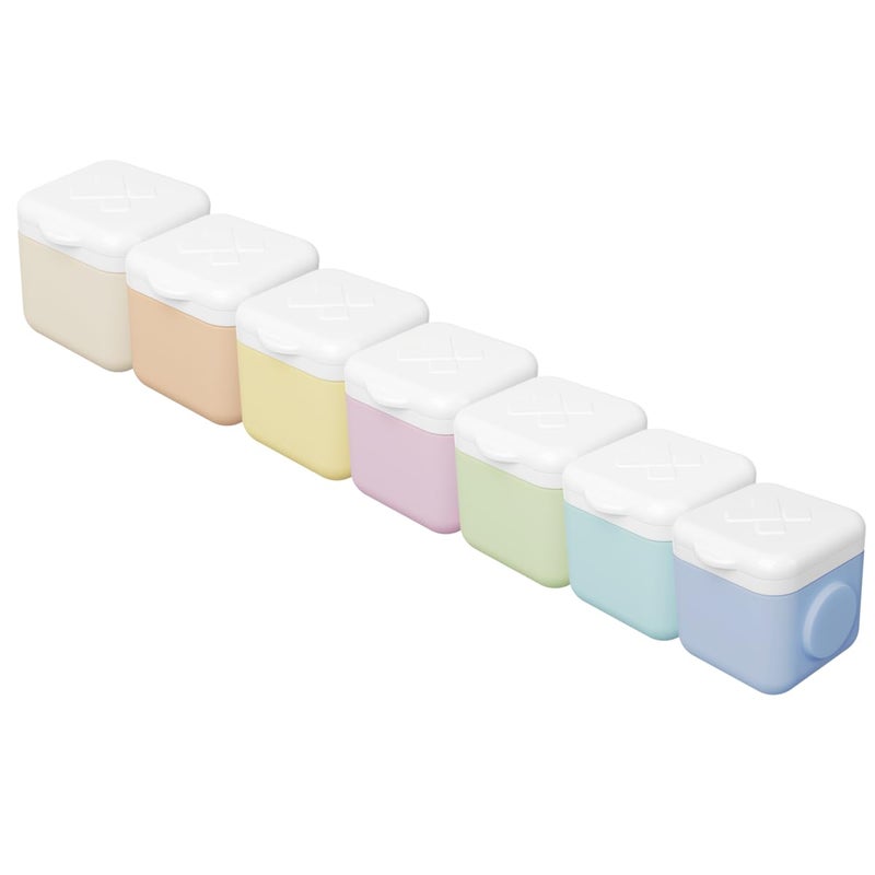 Equadose Magnetic Silicone Storage Containers, Modular Supplement & Travel Organizer, Reusable Soft Silicone Vitamin Jars, Fridge-Mountable, Deep Capacity, Secure Flip Lids, Rainbow Colors, BPA-Free - Image 1
