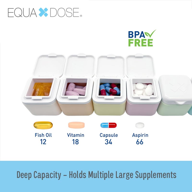 Equadose Magnetic Silicone Storage Containers, Modular Supplement & Travel Organizer, Reusable Soft Silicone Vitamin Jars, Fridge-Mountable, Deep Capacity, Secure Flip Lids, Rainbow Colors, BPA-Free - Image 2