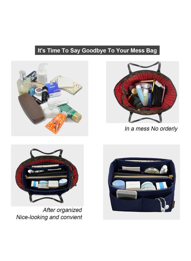 OMYSTYLE Purse Organizer Insert for Handbags, Felt Bag Organizer for Tote & Purse, Tote Bag Organizer Insert with 5 Sizes, Compatible with Neverful Speedy and More, Navy Blue, L - Image 4