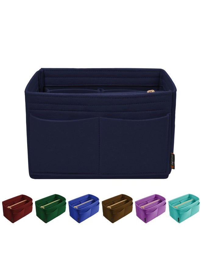 OMYSTYLE Purse Organizer Insert for Handbags, Felt Bag Organizer for Tote & Purse, Tote Bag Organizer Insert with 5 Sizes, Compatible with Neverful Speedy and More, Navy Blue, L - Image 1