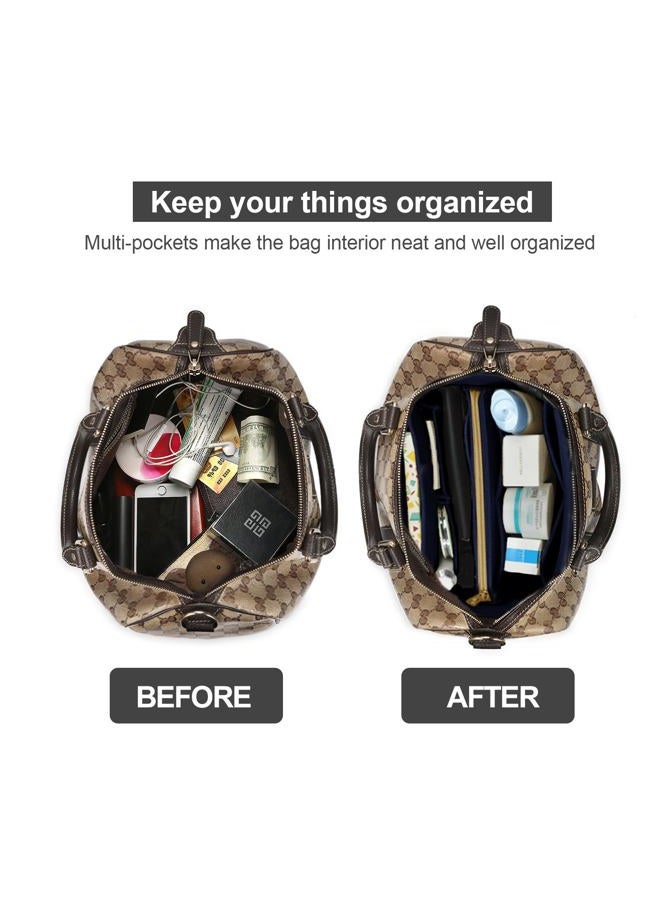 OMYSTYLE Purse Organizer Insert for Handbags, Felt Bag Organizer for Tote & Purse, Tote Bag Organizer Insert with 5 Sizes, Compatible with Neverful Speedy and More, Navy Blue, L - Image 5