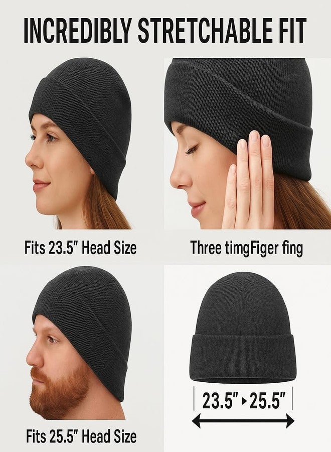 موفوس قبعة شتوية كبيرة الحجم جدًا مصنوعة من صوف ميرينو 100% للرجال والنساء، قبعة شتوية دافئة كبيرة الحجم للرؤوس الكبيرة، قبعة محبوكة مطاطية - Image 3