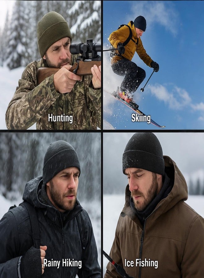 موفوس قبعة شتوية كبيرة الحجم جدًا مصنوعة من صوف ميرينو 100% للرجال والنساء، قبعة شتوية دافئة كبيرة الحجم للرؤوس الكبيرة، قبعة محبوكة مطاطية - Image 5