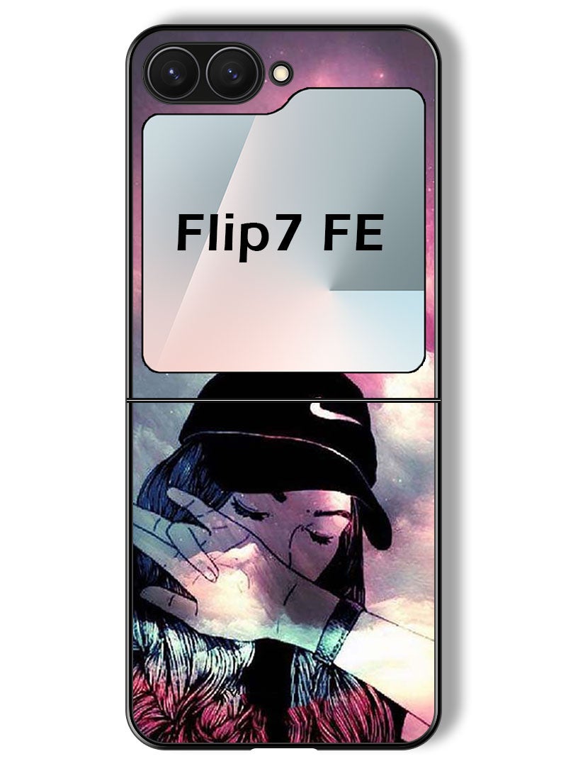 Theodor Case Compatible with Samsung Galaxy Z Flip 7 FE 6.7 Inch Protection Shockproof Bumper Cover Girl Sob - Image 1