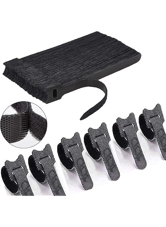 PYLCO SMART Reusable Cable Ties120pcs Fastening Strap Adhesive 5-inch Adjustable Hooks and Loops Wire Organizer Fasteners Tie for Tidy Cables for TV, Computer Extension Cords Wire Management Wrap Ties  - Image 1