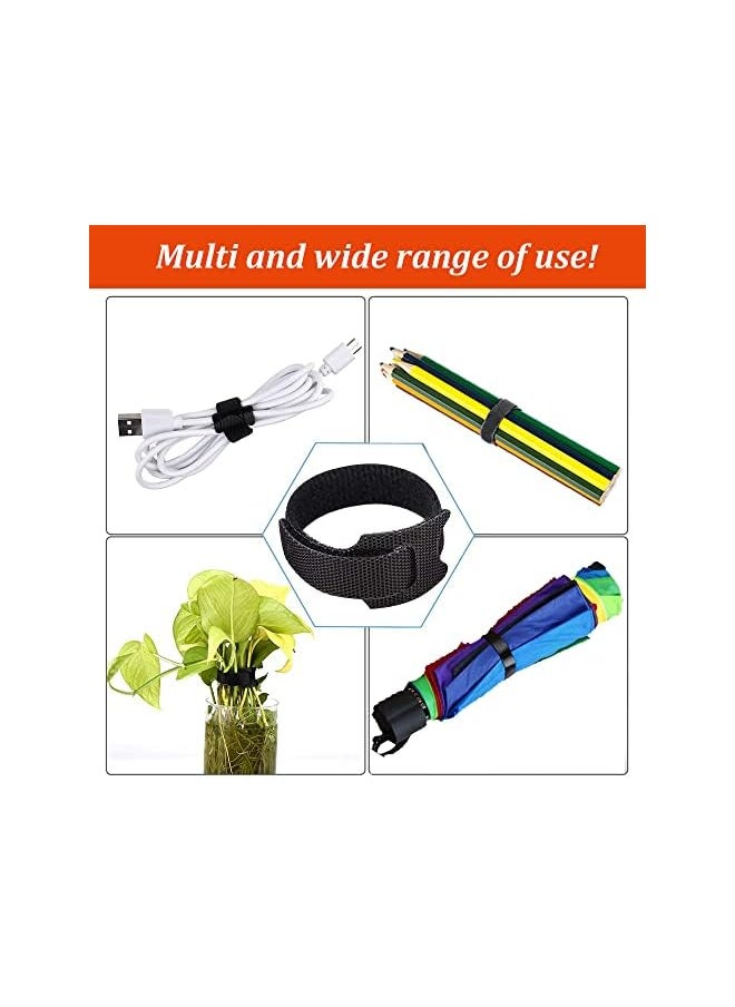 PYLCO SMART Reusable Cable Ties120pcs Fastening Strap Adhesive 5-inch Adjustable Hooks and Loops Wire Organizer Fasteners Tie for Tidy Cables for TV, Computer Extension Cords Wire Management Wrap Ties  - Image 5