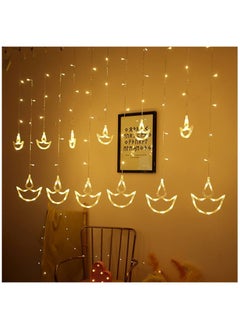 Quesera Diwali Diya String Lights, Home Decorative Curtain Lights, Eid LED Fairy Lights String Decorations for Ramadan,  Wedding, Party, Home, Patio Lawn, Diwali lights Decorations Lights