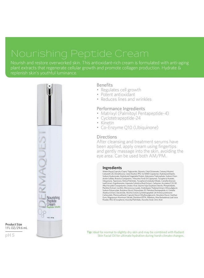 ديرما كويست كريم الببتيد المغذي الحيوي الببتيد، مرطب الوجه المضاد للشيخوخة، يقلل التجاعيد والخطوط الدقيقة للبشرة العادية والجافة للرجال والنساء (2 أونصة) - Image 2