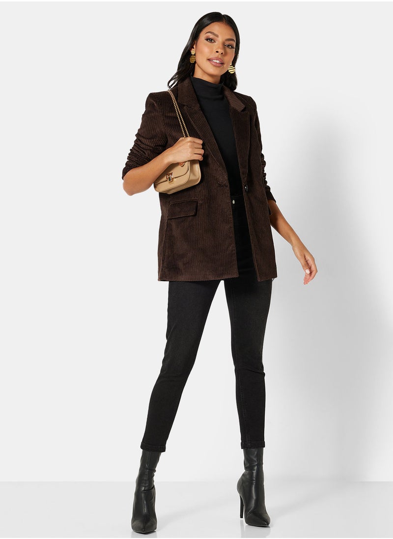 VERO MODA - Oversized Corduroy Collar Blazer - Image 1