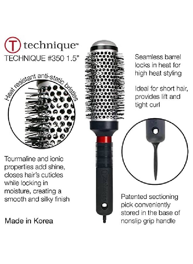 Cricket Technique 350 1.5” Thermal Hair Brush Seamless Barrel Styling Hairbrush Antistatic Tourmaline Ionic Bristle For Blow Drying Curling All Hair Types - Image 4