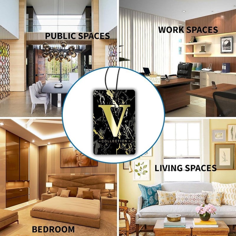 أروما معطر جو فاخر للسيارة من أروما - بطاقة معلقة من مجموعة V Prestige، رائحة قوية تدوم طويلاً، مزيل للروائح الكريهة للسيارة والمنزل والمكتب - Image 4
