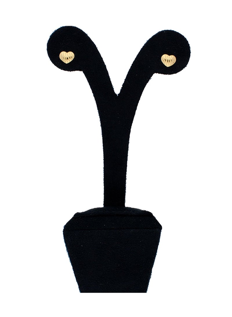 FK Jewellers - Gold Heart Shaped Stud Earrings 18KT - FKJERN18KU3020 - Image 1