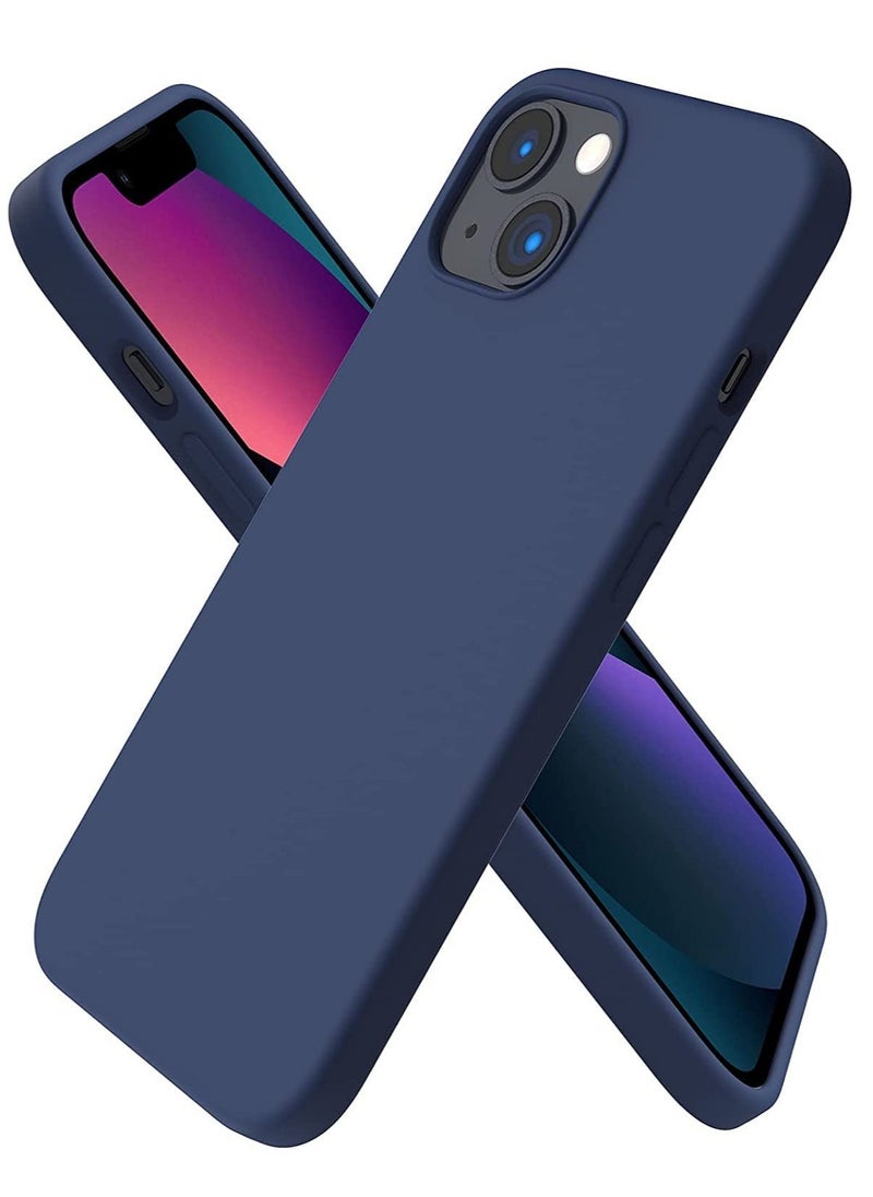 ELTRAZONE iPhone 14 Case,iPhone 13 Case with Screen Protector,Soft Flexible Silicone Gel Rubber Bumper Cover,Slim Fit Shockproof Protective Phone Case for iPhone 13,iPhone 14 6.1" Navy Blue  - Image 1