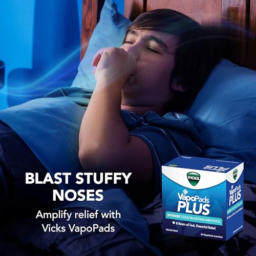 Vicks فكس فابوبادز بلس مع المنثول البارد المكثف - إعادة تعبئة وسادات البخار لمبخرات فكس واستنشاق البخار، وسادات العطر لتخفيف الاحتقان، عبوة 20، قد يختلف لون العلبة - Image 3