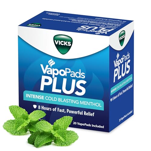 Vicks فكس فابوبادز بلس مع المنثول البارد المكثف - إعادة تعبئة وسادات البخار لمبخرات فكس واستنشاق البخار، وسادات العطر لتخفيف الاحتقان، عبوة 20، قد يختلف لون العلبة - Image 1