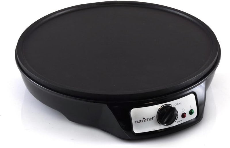 NutriChef Electric Crepe Maker Pan & Griddle - 12 Inch Nonstick Cooktop, LED Indicators & Adjustable Temperature Control, Includes Spatula, Batter Spreader, Cooks Crepes, Roti & Pancakes - Image 3