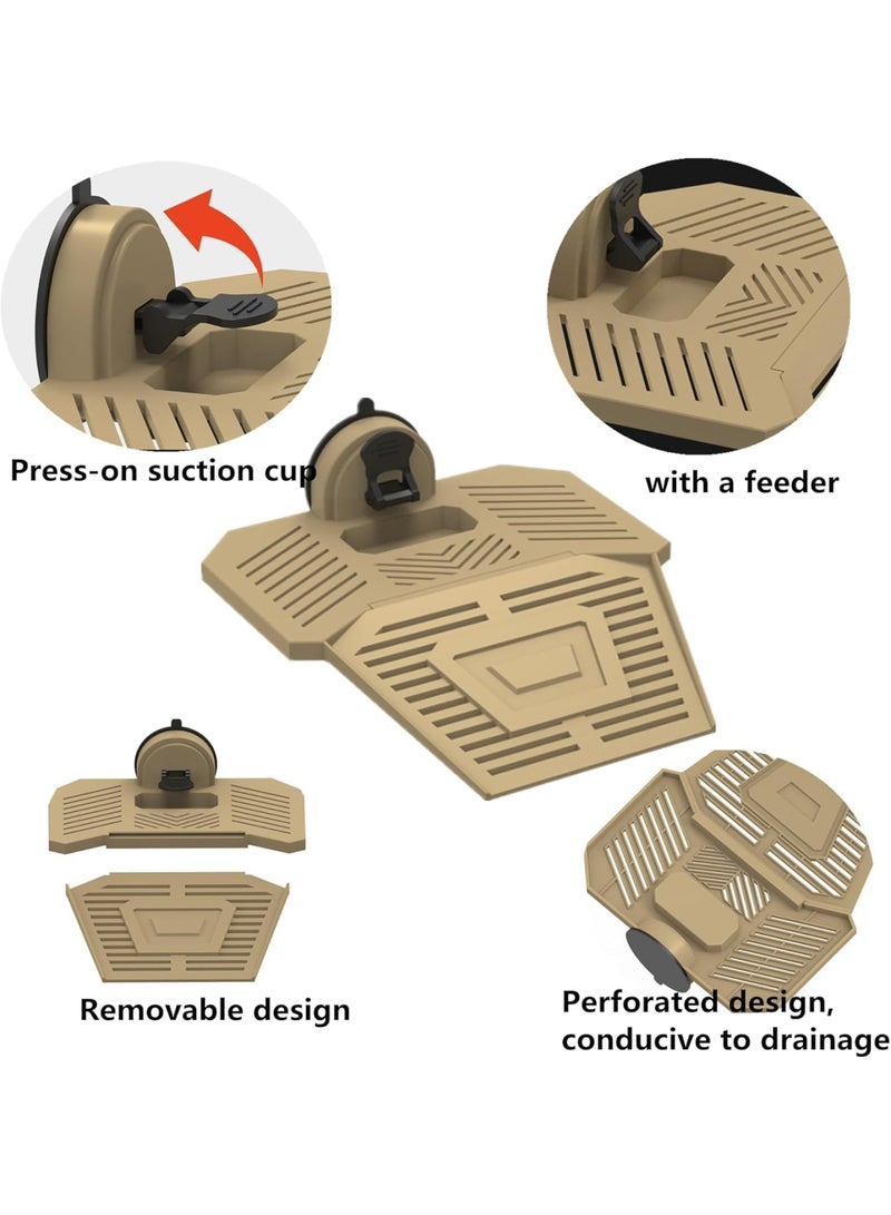 SYOSI Turtle Basking Platform, Floating Resting Ramp with Removable Climbing Ladder for Aquarium Reptiles and Amphibians Habitat Decor, Medium Size Brown - Image 4