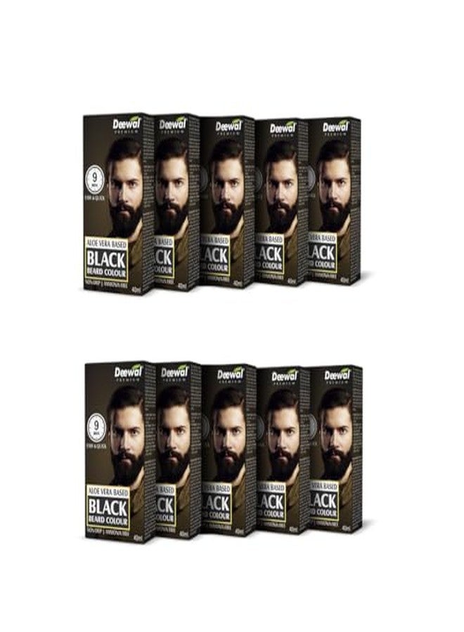 Deewal Beard Black Color | Quick 9-Minute Formula | Natural Black Beard Color for Men | No Ammonia | Long-Lasting & Skin-Friendly Hair Dye | Easy Application & Non-Drip Formula (Pack of 10) - Image 2