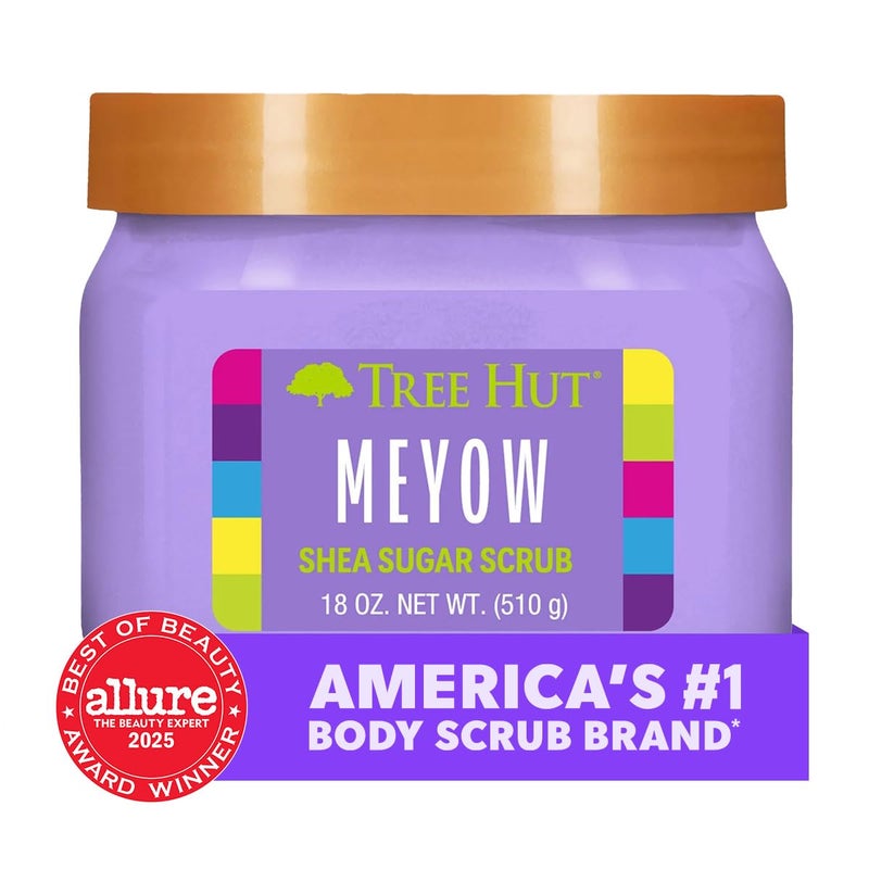 Tree Hut Shea Sugar Scrub Meyow | Exfoliating Body Scrub Removes Dead, Dry Skin for a Soft & Hydrated Feel | Nourishing Essential Body Care | 18 fl oz. - Image 3