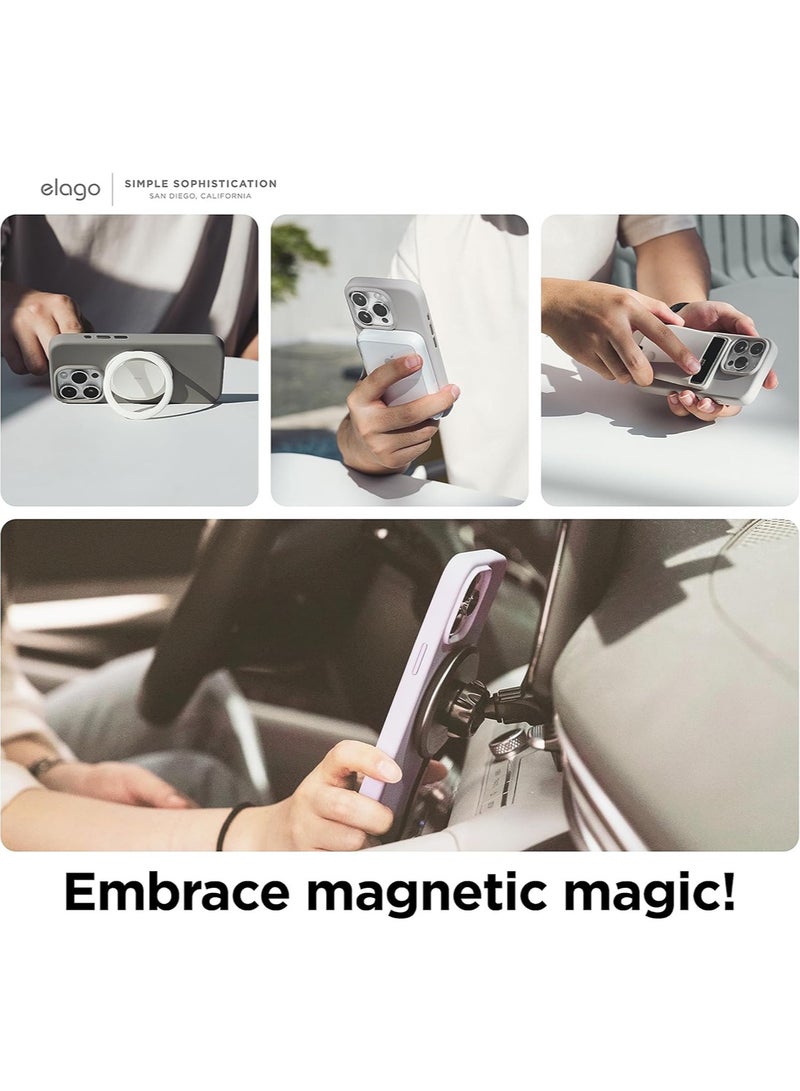 Elago Magnetic Liquid Silicone for iPhone 15 Pro MAX Case Cover with MagSafe Shockproof - Brown - Image 3