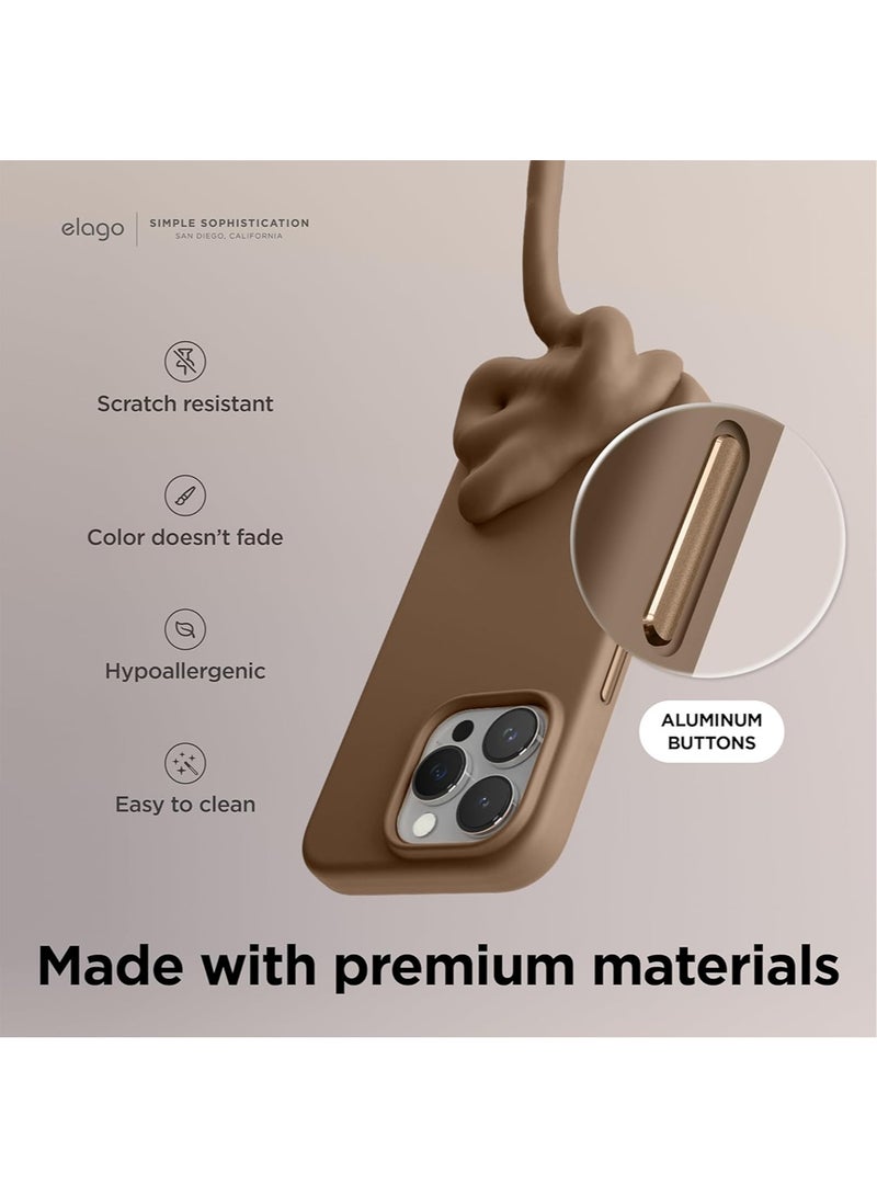 Elago Magnetic Liquid Silicone for iPhone 15 Pro MAX Case Cover with MagSafe Shockproof - Brown - Image 5