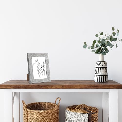 CORE ART 5x7 Picture Frame, Handmade Wood Rustic Gray (Grey) Photo Frame Set of 2, High Definition Semi-tempered Glass Wall or Tabletop Display - Image 5
