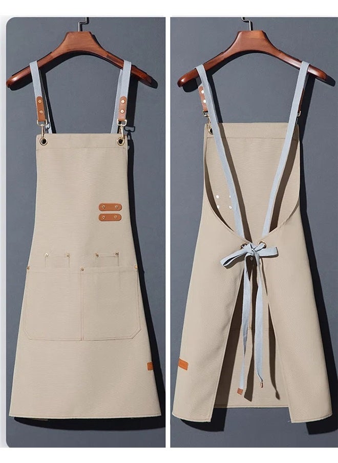 Generic - Adjustable Chef Apron，Chef Apron Gardening Apron for Men Women with Large Pockets and Adjustable Straps, Work Apron - Image 1