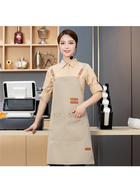 Adjustable Chef Apron，Chef Apron Gardening Apron for Men Women with Large Pockets and Adjustable Straps, Work Apron