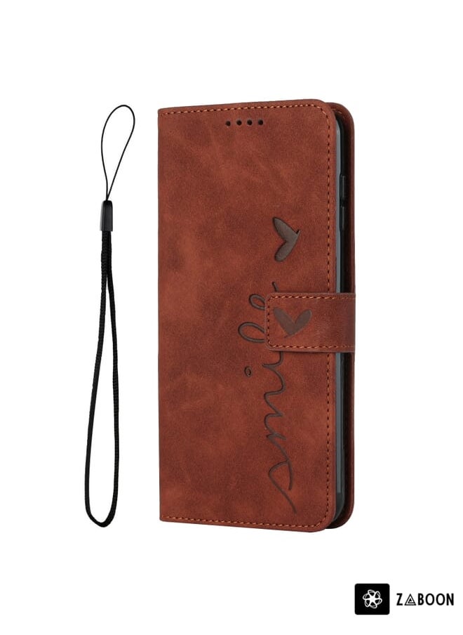Zaboon - Protective Case For Xiaomi Poco X3 NFC Skin Feel Heart Pattern Leather - Image 1