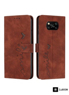 Protective Case For Xiaomi Poco X3 NFC Skin Feel Heart Pattern Leather