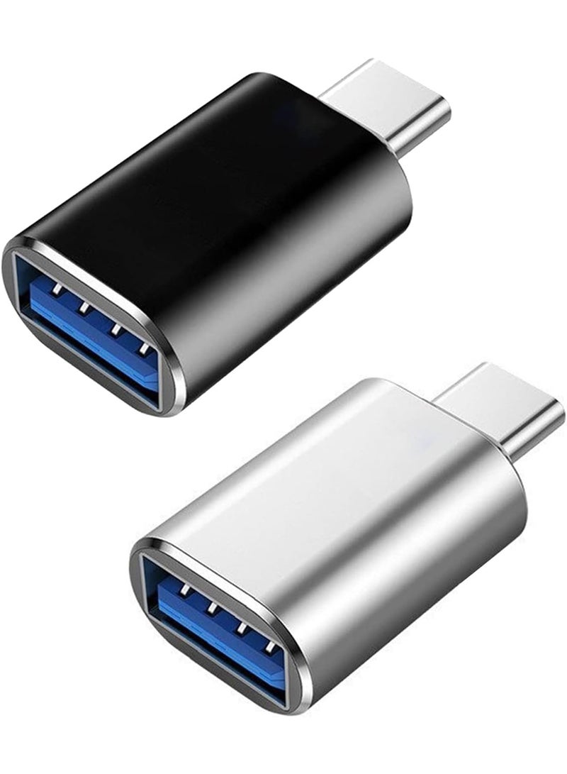 USB C Adapter 2 Pack Type C to USB 3.0 Converter OTG Connector Compatible with MacBook iPad iPhone Samsung Huawei Laptop Tablet Fast Data Transfer and Charging - Image 1
