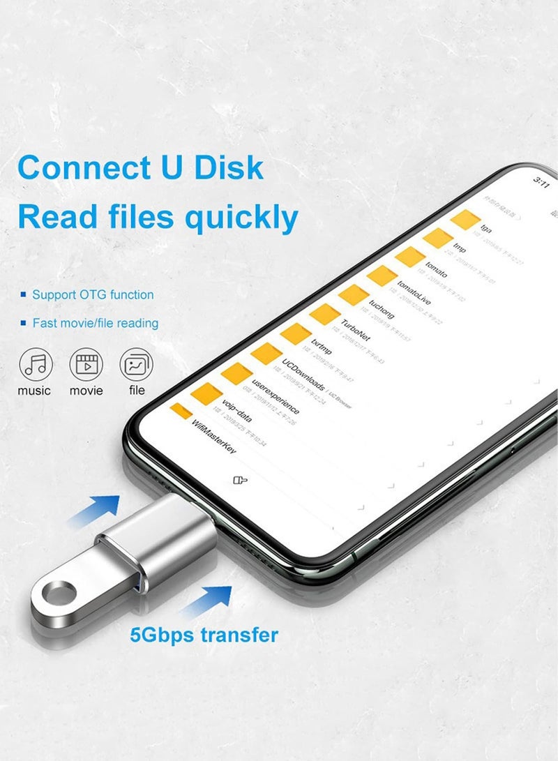 USB C Adapter 2 Pack Type C to USB 3.0 Converter OTG Connector Compatible with MacBook iPad iPhone Samsung Huawei Laptop Tablet Fast Data Transfer and Charging - Image 2