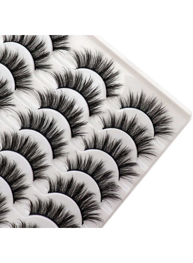 Losha Eyelashes Natural Look Faux Mink Lashes Pack Handmade Fluffy False Eyelashes 14 Pairs Cat Eye Lashes (54) - Image 5