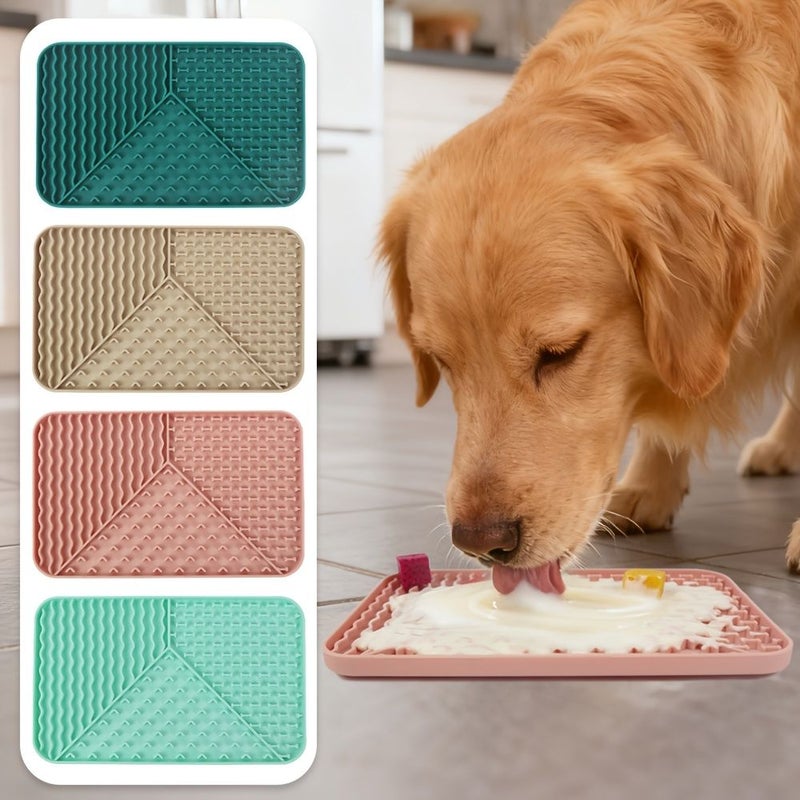 Mint Green Pet Licking Mat with Suction Cup Slow Feeder Wall Mountable Easy Clean - Image 1