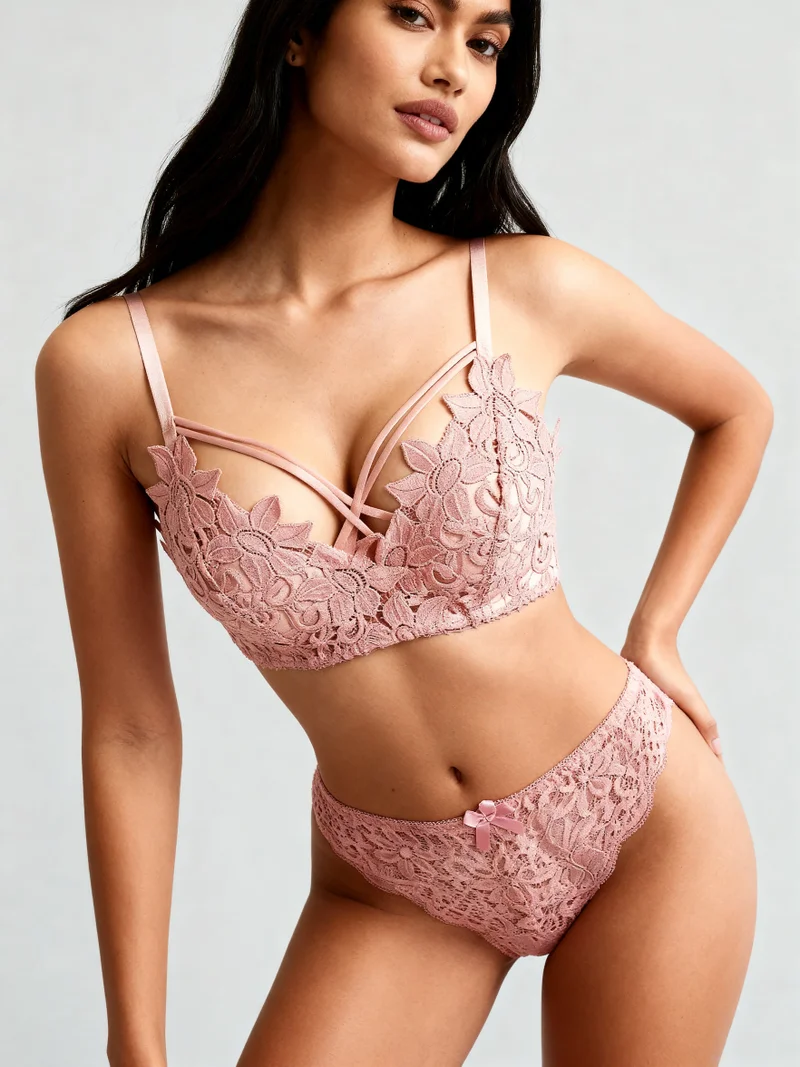 Laceandme Sexy Lace Lingerie Set for Women – Designer Bra & Matching Panty | Romantic Intimates Wear