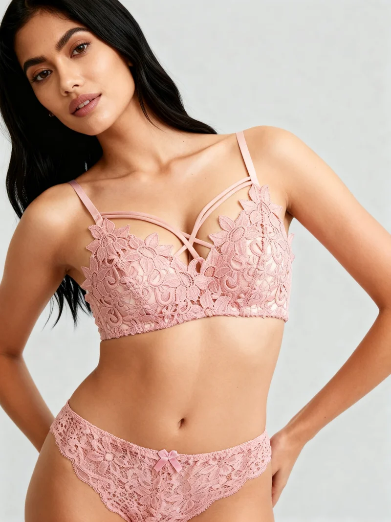Laceandme Sexy Lace Lingerie Set for Women – Designer Bra & Matching Panty | Romantic Intimates Wear